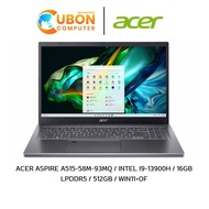 ACER ASPIRE A515-58M-93MQ NOTEBOOK (โน๊ตบุ๊ค) INTEL I9-13900H / 16GB LPDDR5 / 512GB / WIN11+OF