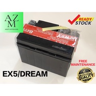 HONDA EX5 / EX5 DREAM MOTORCYCLE BATTERY ( FREE MAINTENANCE )