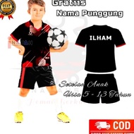 Hot Selling  (FREE SABLON NAMA)Kaos Bola Anak,Baju Jersey Futsal Anak 