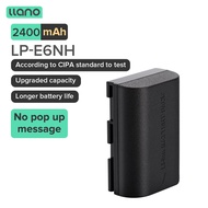 LLANO แบตเตอรี่กล้อง Canon LP-E6NH 2400mAh สำหรับ EOS 5D Mark IV/5D Marklll 5DS/5DS/6D Markll/6D Mark II/EOS 6D/7DMark 1l/7D/EOS 60D/60Da/70D/80D/90D/EOS-R/ EOS R5/EOS R6