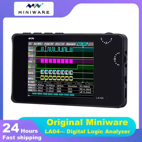 DSO LA104 Digital Logic Analyzer 2.8" Screen 4 Channels Oscilloscope SPI IIC UART Programmable 100MH