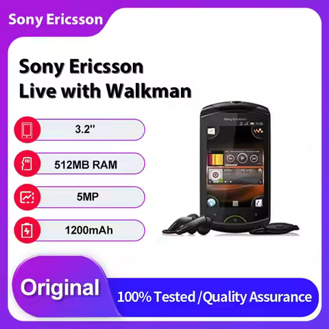 Original Unlocked Sony Ericsson Live with Walkman WT19i Mobile Phone 3.2 inches 1200mAh 5MP