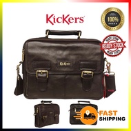 KICKERS ORIGINAL GENUINE LEATHER MESSENGER BAG OFFICE SLING BAG CROSSBODY MEN WOMEN BEG KULIT BRANDE