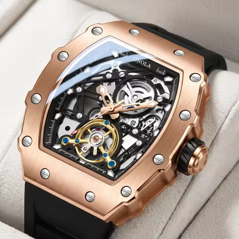 ONOLA New Automatic Man Watch Casual Square Waterproof Luminous Sports Watch Mens Mechanical Watch R