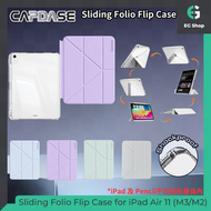 Apple IPAD 保護套 Sliding Folio Flip Case 可拆卸 防撞殼 藍色 iPad Air 11 (M3/M2) iPad Air 5 Air 4 摺疊式 可站立保護套