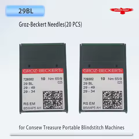 20 PCS Groz-Beckert 29 BL / 29-49 / 29-34 / LWX2T / LWX6T Curve Needles Fit Consew, Treasure Portabl