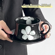 BINCOO แก้วกาแฟลาเต้เซรามิกชุดเหยือกแก้วกาแฟถ้วยกาแฟแก้วกาแฟเซรามิค Kopi แก้วกาแฟถ้วยพร้อมจานรอง