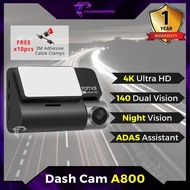 [2020 NEW ARRIVAL] Dash cam A800 CN VERSION 4K Ultra HD 140 FOV Dual Vision Smart Dash Cam APP Control 24h Surveillance
