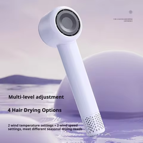 Leafless High Speed Hair Dryer, 110000RPM Negative Ion Hair Care, Smart Temp Control Quiet Fast Dryi