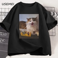 Forsaken Skin 007n7 Love Cat T-Shirt For Men And Women Funny Graphic Cosplay Game Short-Sleeved Cott
