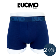 L’UOMO Men Boxer Brief Trunk (2 Pcs) | Cotton & Elastane Comfort Stretch | Soft Flexible & Breathabl