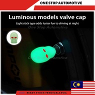 Skull Luminous Tire Valves Cap for Car Truck Motorcycles Bike Fluorescent Penutup Valve Angin Tayar