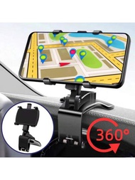 汽車手機支架abs手機遮陽板支架自動後視鏡手機支撐360度旋轉配件