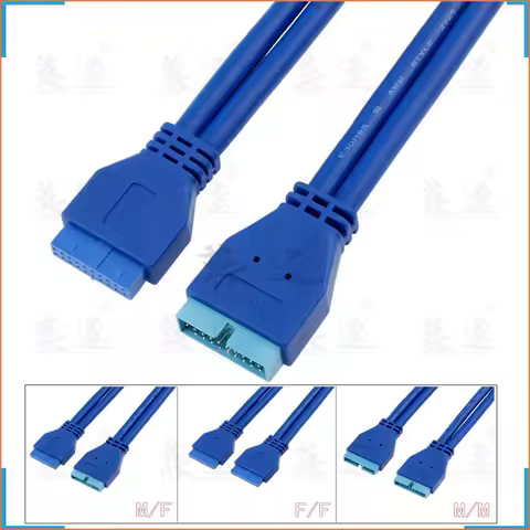 USB 3.0 20pin Male to Male Male to Female Female to Female Motherboard Cable 50cm For Asus Gigabyte 