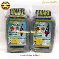 Fish FOOD - New Product - AKARI SPIRULINA 1 kg Refill Pellet Fish Food 1kg Koi Koki Channa Cichlid T