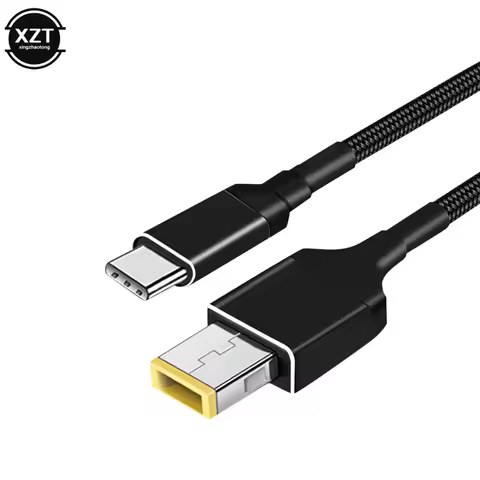 Laptop 135W Type-C PD Charger USB-C to USB Slim Square Tip Cable Power Cord For Lenovo Yoga 2 Pro 13