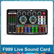 F999 Sound Card Audio Mixer Live Sound Card Voice Changer Mixing Console Amplifier Sound Card Phone 
