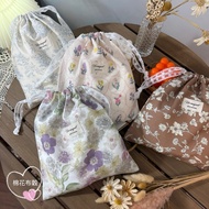 🎀Cotton Cuckoo🎀Combed Cotton Small Cloth Bag// Cotton Small Floral Drawstring Drawstring Bag/Storage