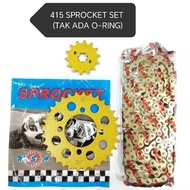 415 SPROCKET SET RS150 RSX150 CBR150 SPROCKET RANTAI 415 CHAIN #415 SPOKET RANTAI SATU SET SPROCKET 