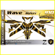 ◳ ◵ ◷ Honda Wave 100 / 100R Decals High-Quality Stickers (gold design)