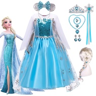 Frozen Costume Elsa Anna Princess Dress For Girls Mesh Halloween Carnival Clothing Party Kids Cosplay Snow Queen Outfit