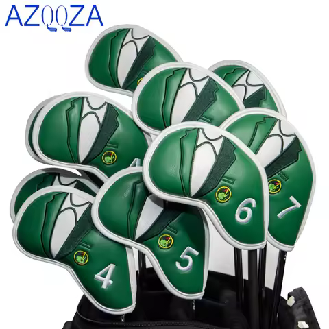 10Pc Green Jacket Golf Iron Head Covers Wedges Covers 4-9 ASPX Golf club headCovers Golf headcover D