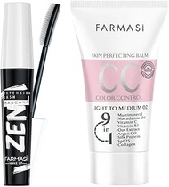 Farmasi Makeup cc Cream 9 in 1, 50 ml./1.7 fl.oz. (Light to Medium) And Farmasi Zen Mascara Extensio