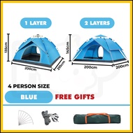 2/3/4 Person Khemah Camping Waterproof Camping Tent Auto Tent Camping Kemah Camping Automatik Pop Up