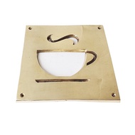 6-1/8" Cafe Coffee Drink Shop Sign Plate Brass Sign - Cafe