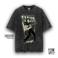 Caption'Style ELVIS PRESLEY V2 Band Shirt Stonewash T-Shirt | Oversized T-Shirt Wanita | Men's T-shi