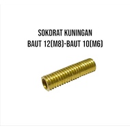 12 to 10 bolt socket, brass material, 27mm long, threaded bushing socket, M8AKUM6