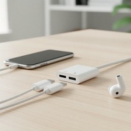 2-in-1 USB-C to 3.5mm Headphone Adapter with Dual USB-C Charging for Samsung S25/S24 Pro