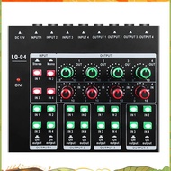 -LQ04 4-Channel Mixer 4-Channel Headphone Amplifier Sound Card Mixer Recording Interface with Dj Mix