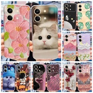 Xiaomi Redmi Note 13R Pro 13Pro 5G Cute Flower Cat Printed Casing Redmi Note 13 Pro 5G 13rPro Soft Silicone TPU Phone Case