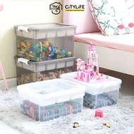 Citylife 16L to 30L Multi-Purpose Stackable Storage Container Box With Extra Compartment Tray