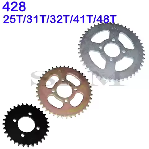 Motorcycle 25T/31T/32T/37T/41T/48T Rear Sprocket 428 Chain Disc 48MM For ATV Go kart UTV Buggy Golf 