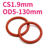 Red silicone O-ring sealing ring CS1.9mm*OD5-130mm waterproof ring high temperature resistant sealin