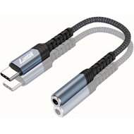 Penyesuai USB C ke Jack Fon Kepala 3.5mm, Kabel Dongle Audio USB C ke Aux Serasi dengan iPhone16/15 