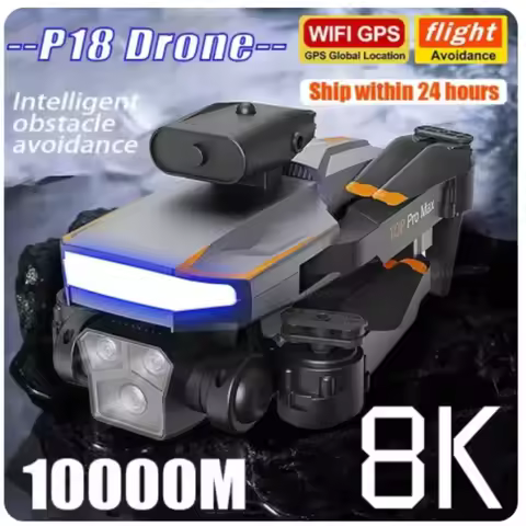 P18 Drone 8K 5G HD Triple Camera Optical Flow Positioning GPS Obstacle Avoidance Photography RC Quad