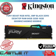 Kingston FURY BEAST RGB Intel XMP BLACK DDR5 64GB 32GB 16GB 6800MHZ 6400MHZ 6000MHZ Ram