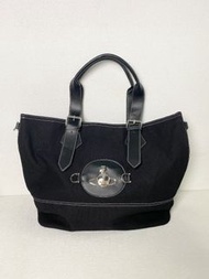 Vivienne Westwood 西太后 黑色土星帆布托特包 單肩包