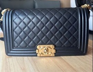 Chanel Boy 25cm 黑色荔枝皮