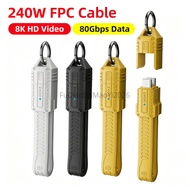 13.5CM Keychain USB4 4.0 Gen4 80Gbps FPC Data Cable 240W USB C to Type C Cable For Honor 600 600Pro 
