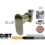 Matt Stainless Steel Stopcock, Stop Tap, Stop Valve, Concealed, Shower, Paip Air Hitam, 1/2, 3/4, 6/8 inchi