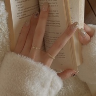 My. So:: R15 Delicate Love Heart Diamond Row Adjustable Thin Ring Cincin Perempuan Cincin Titanium C