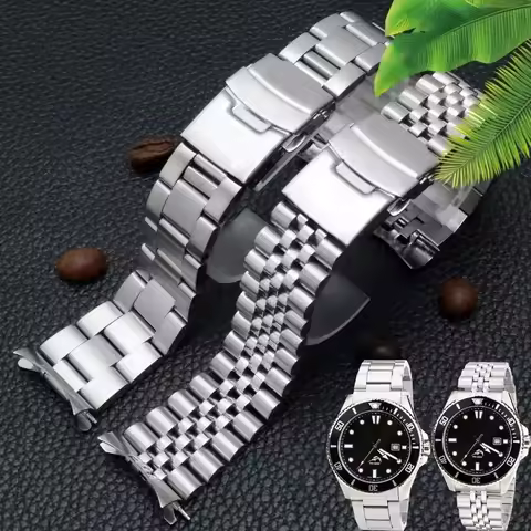 22mm Diving Stainless Steel Strap For Casio Duro Mdv107-1A MDV106-1A Replace Watch Band Men Metal Fo