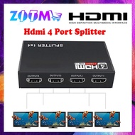 FULL HD HDMI SPLITTER 4 PORT HUB REPEATER AMPLIFIER V1.4 3D 1080P 1 IN 4 OUT
