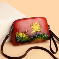 Female Bag Embossed Carved Bag Literary Bag Niche Design Wallet B0VP