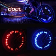 Betop Shop 2 PCS 7 LED Valve Lamp Bicycle LED Bike Wheel Tire Spoke Decorate Light MTB Valve Flash Letter Neon Lamp