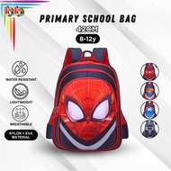 42cm 3D Beg Sekolah Rendah Kanak-Kanak Lelaki Kapasiti Besar Spiderman Primary Muscle School Bag